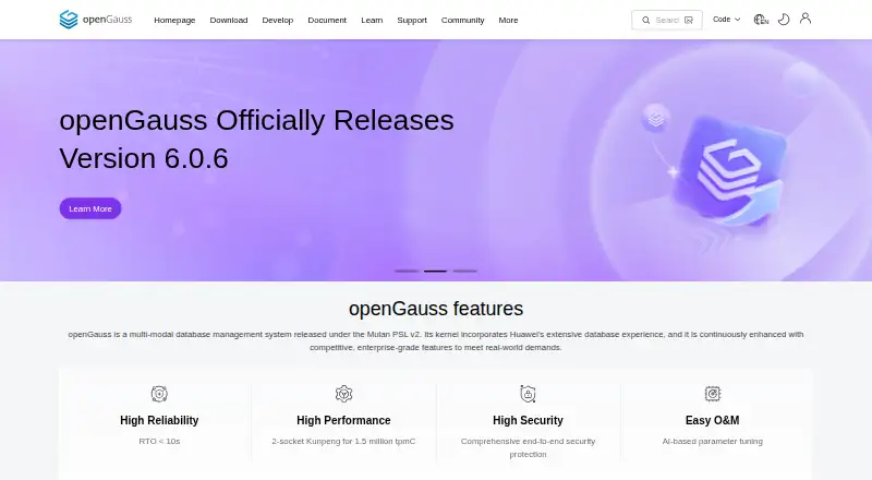 openGauss screenshot