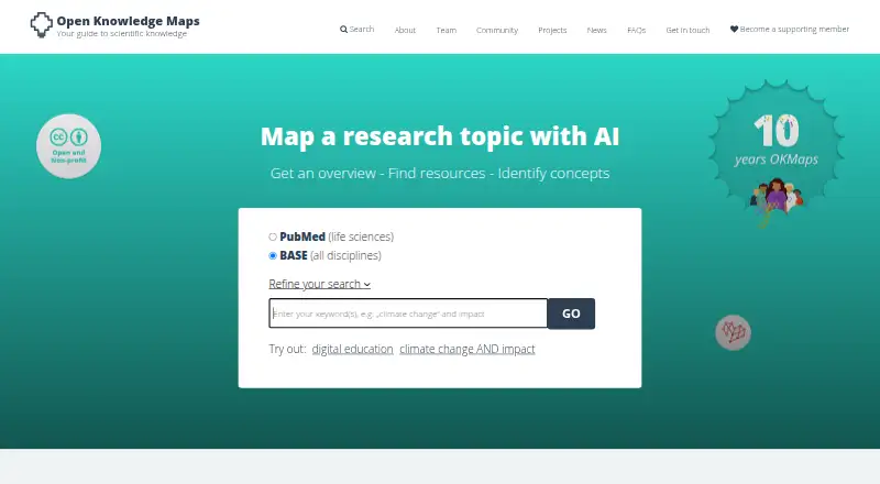 Open Knowledge Maps screenshot