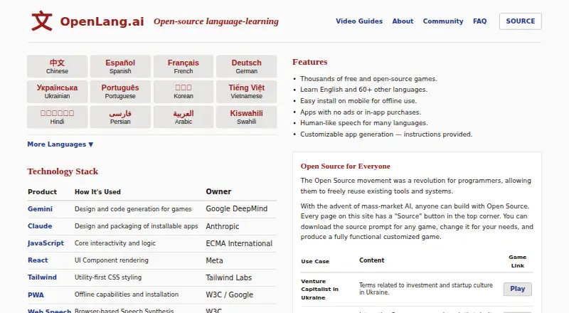 OpenLang screenshot