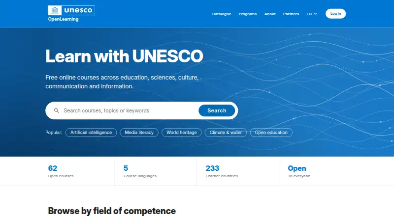 UNESCO Open Learning screenshot