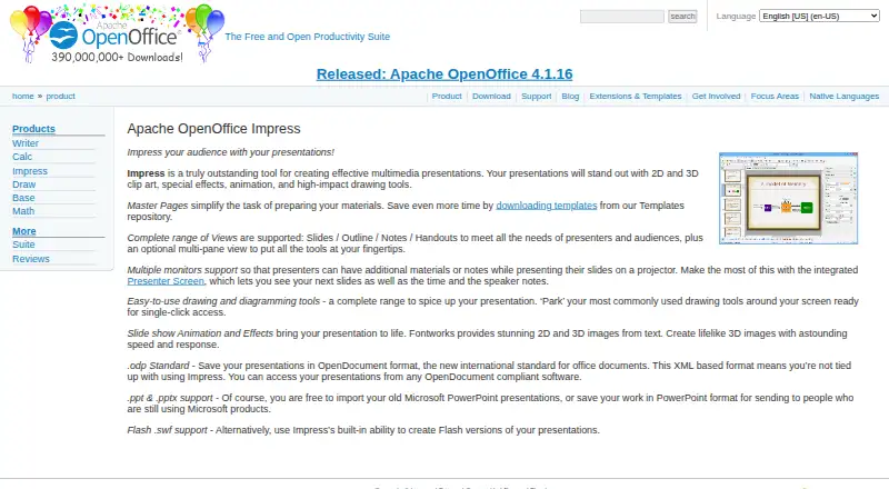 Apache OpenOffice Impress screenshot