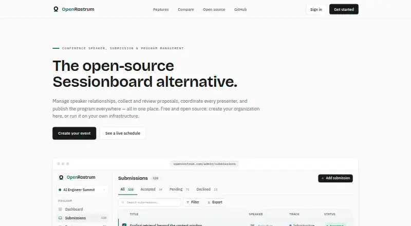 OpenRostrum screenshot
