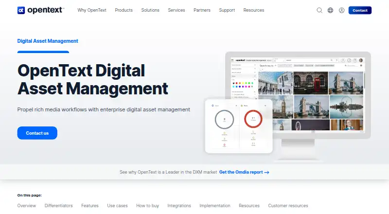 OpenText Digital Asset Management screenshot