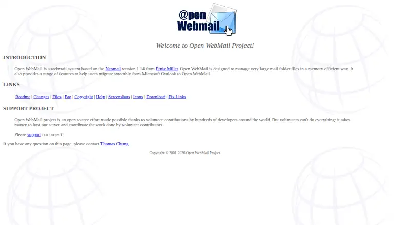 Open WebMail screenshot
