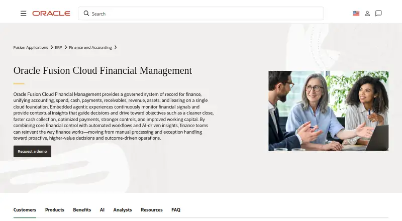 Oracle Fusion Cloud Financials screenshot