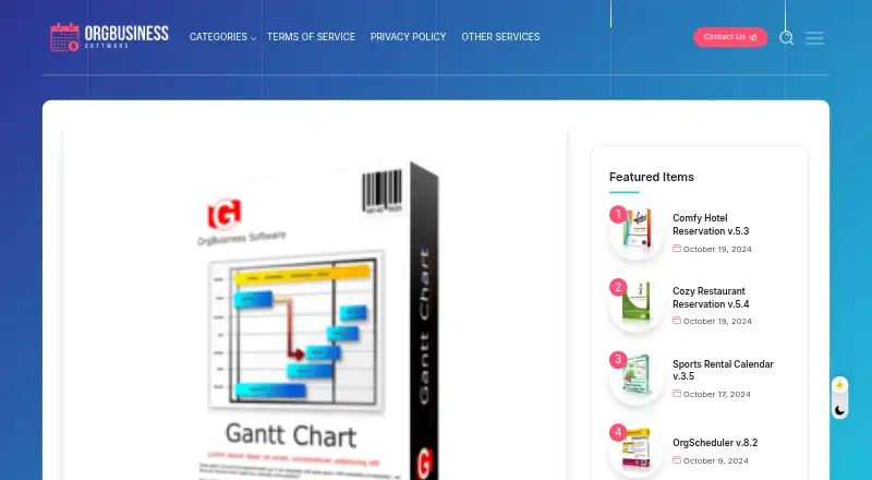 OrgBusiness Gantt Chart screenshot