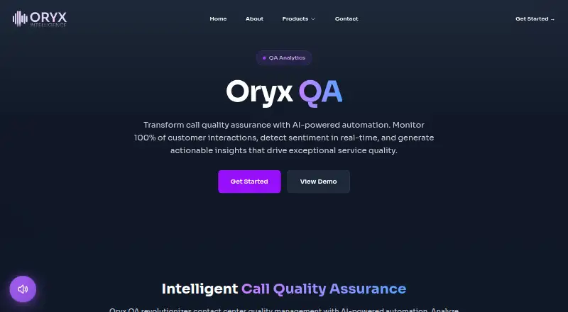 Oryx QA screenshot