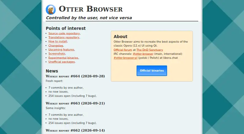 Otter Browser screenshot