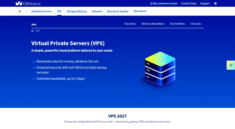 OVHcloud VPS screenshot