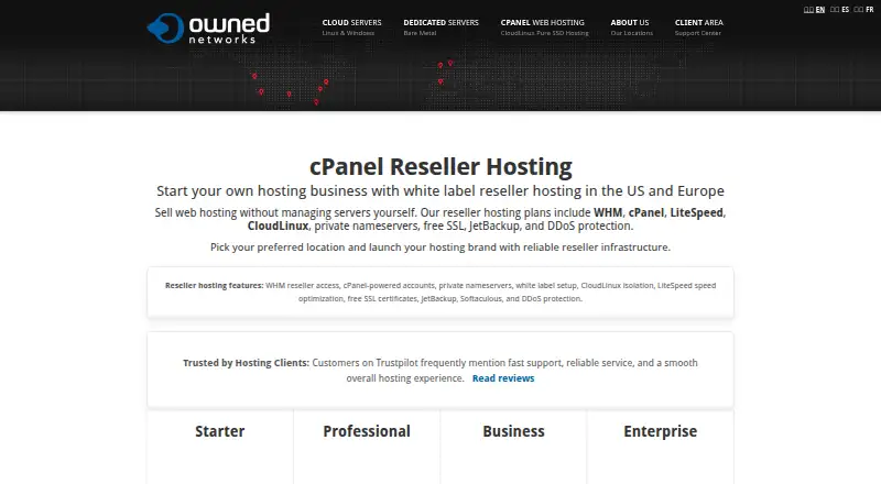 Owned-Networks Reseller Hosting screenshot