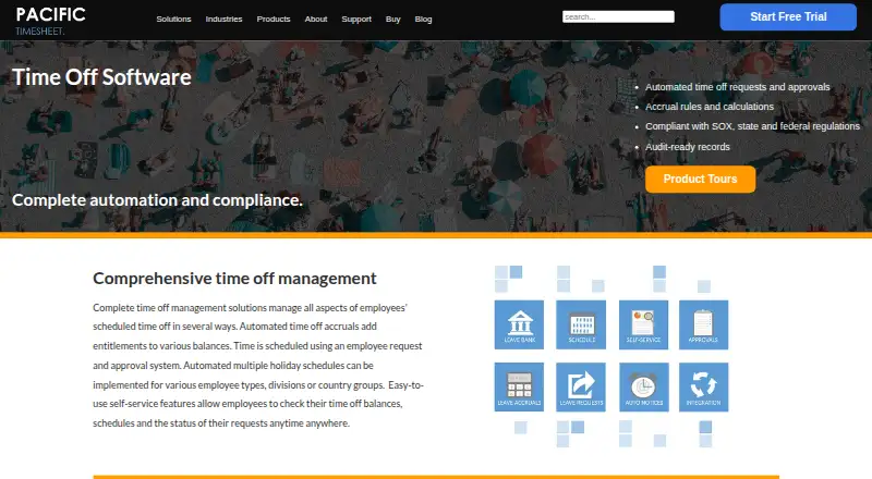 Pacific Timesheet Time Off screenshot