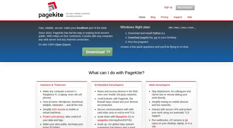 PageKite screenshot