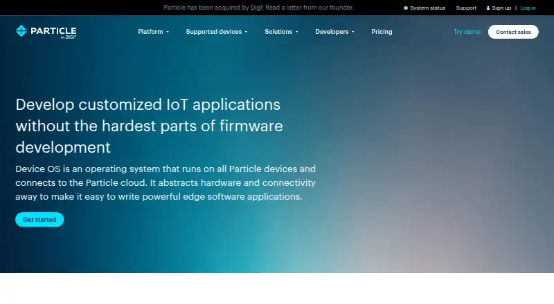 Particle Device OS screenshot