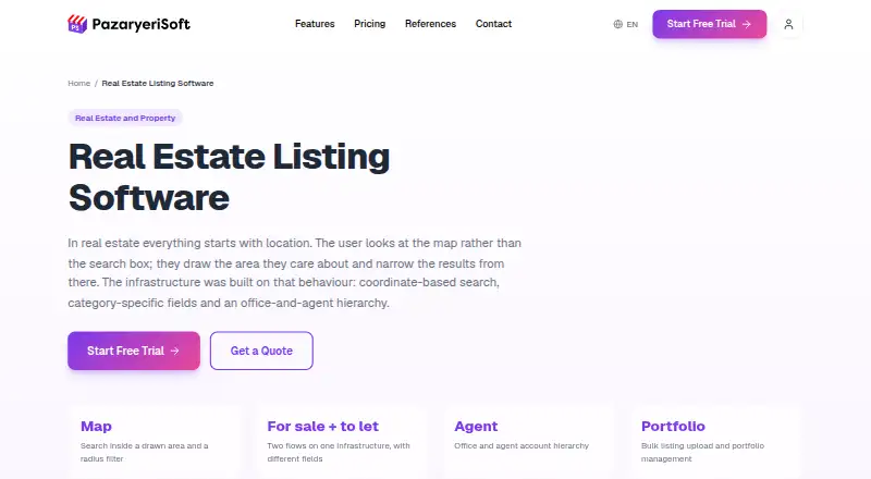 PazaryeriSoft Real Estate Listing Software screenshot