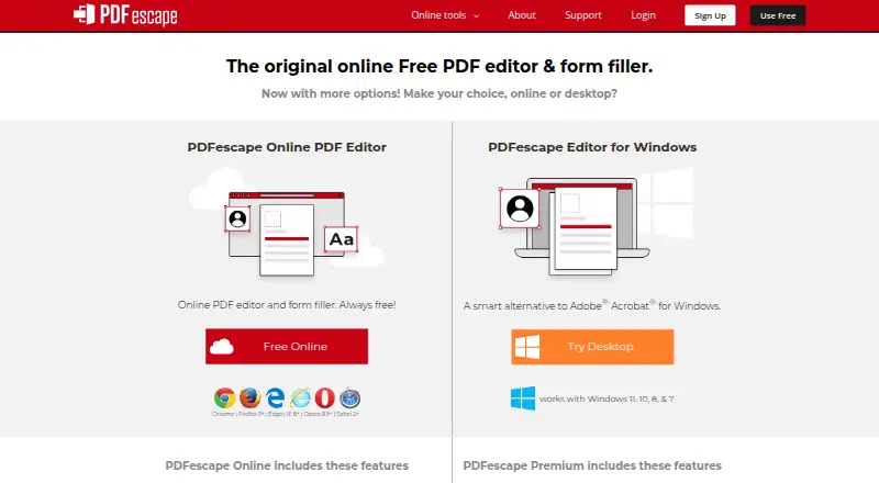 PDFescape screenshot
