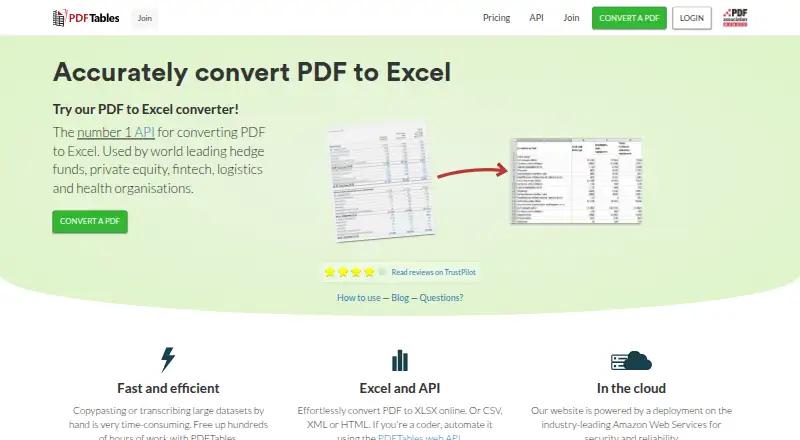 PDFTables screenshot