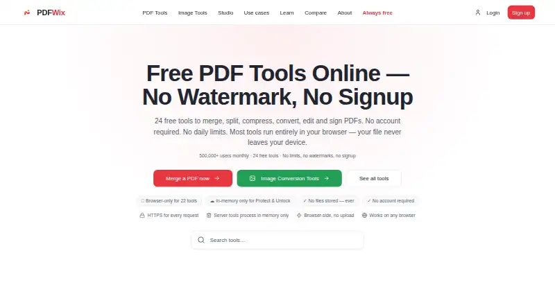 PDFWix screenshot