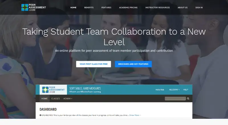 PeerAssessment.com screenshot