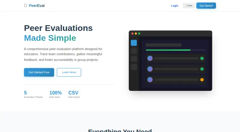 PeerEvals screenshot