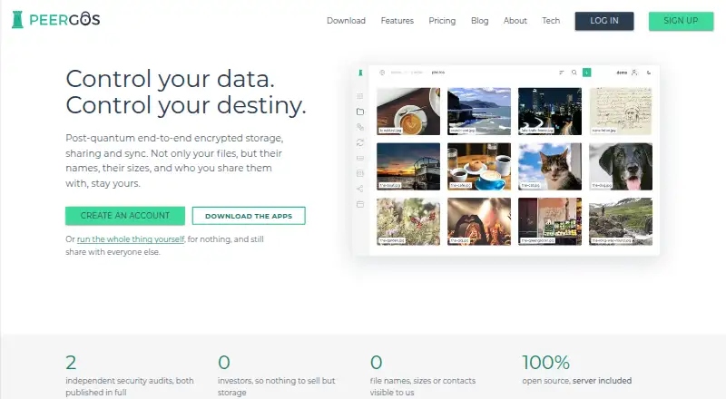 Peergos screenshot