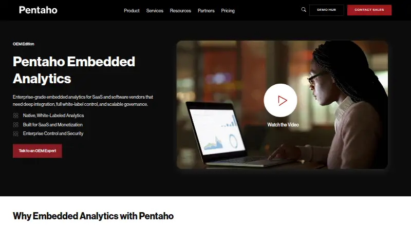 Pentaho Embedded Analytics screenshot