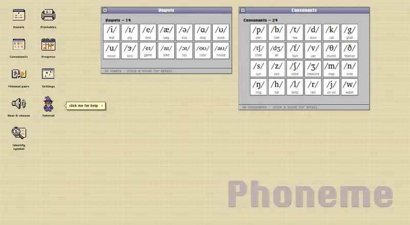 Phoneme screenshot