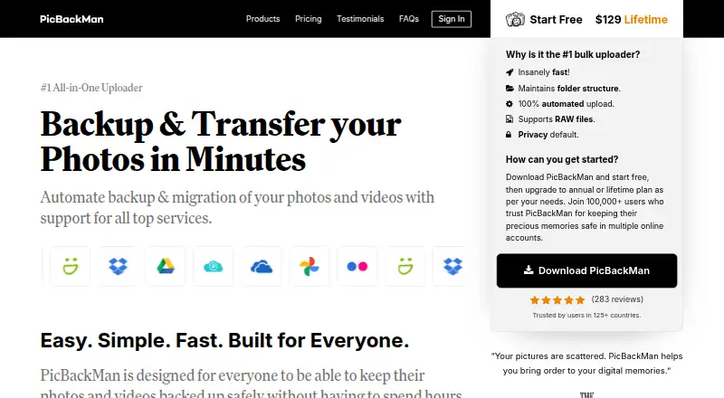 PicBackMan screenshot