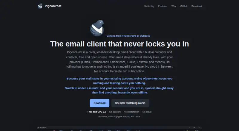 PigeonPost screenshot