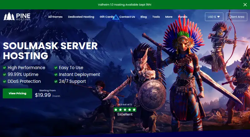 Pine Hosting Soulmask Server Hosting screenshot