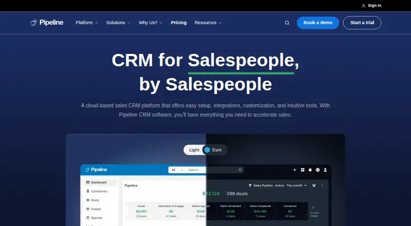 Pipeline CRM screenshot