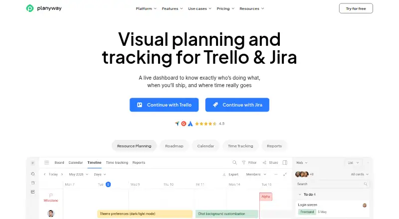 Planyway screenshot