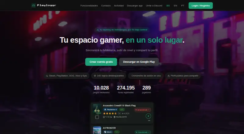 Playloggr screenshot