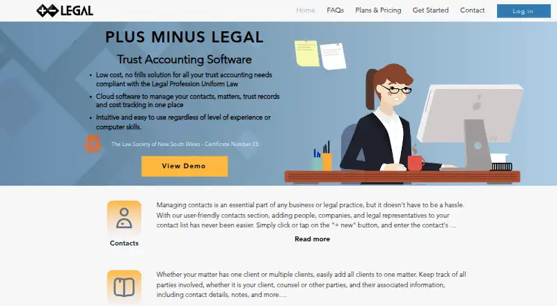 Plus Minus Legal screenshot