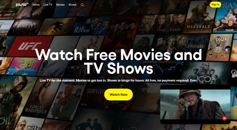 Pluto TV screenshot
