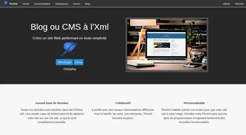 PluXml screenshot