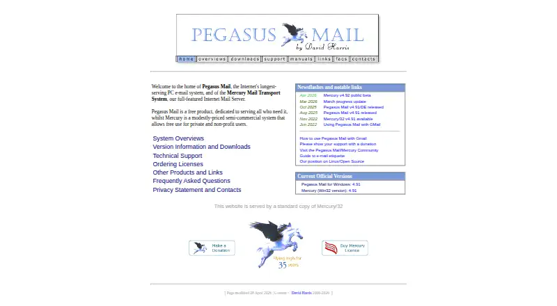 Pegasus Mail screenshot