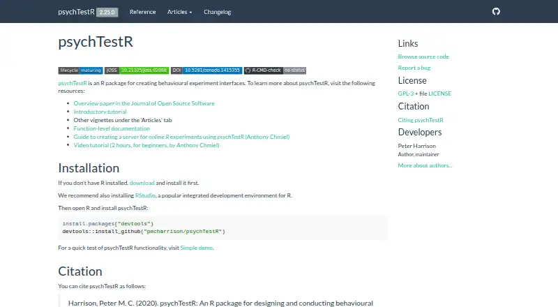 psychTestR screenshot