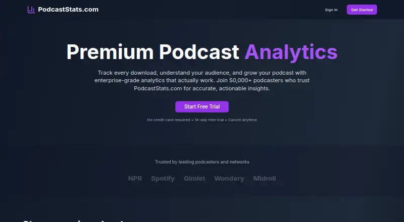PodcastStats.com screenshot