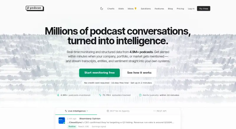 Podscan.fm screenshot