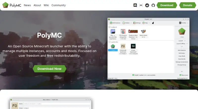 PolyMC screenshot