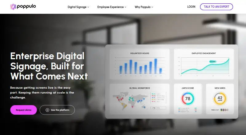 Poppulo Digital Signage screenshot