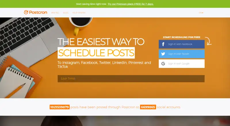 Postcron screenshot