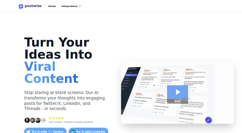Postwise screenshot