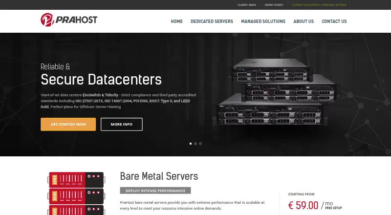 PraHost Dedicated Servers screenshot