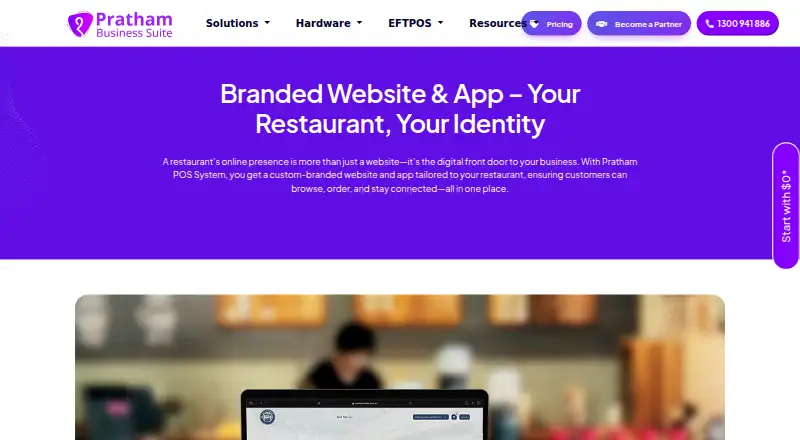 Pratham POS Branded Website and App screenshot