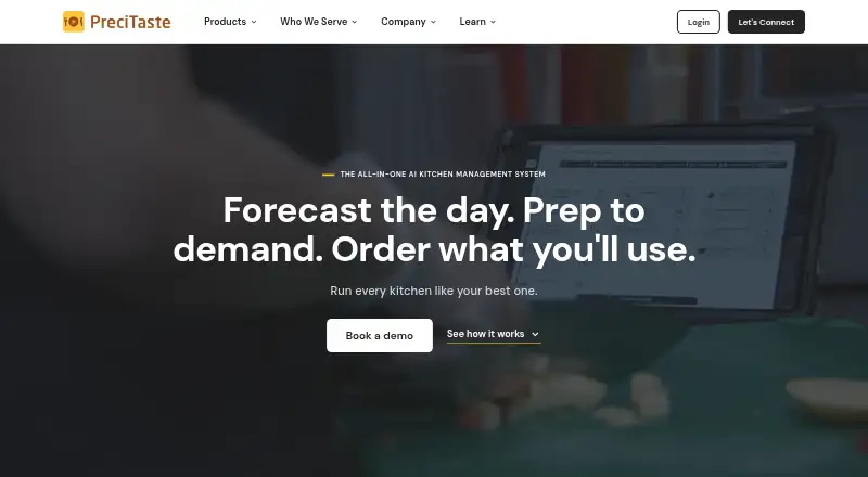 PreciTaste Demand Forecasting screenshot