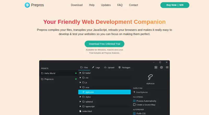 Prepros screenshot