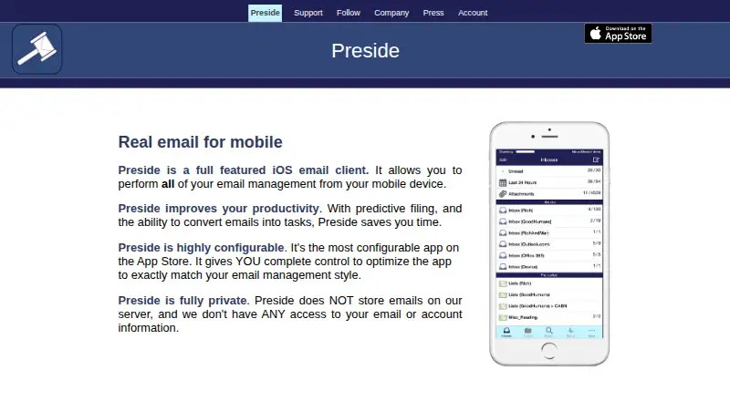 Preside screenshot