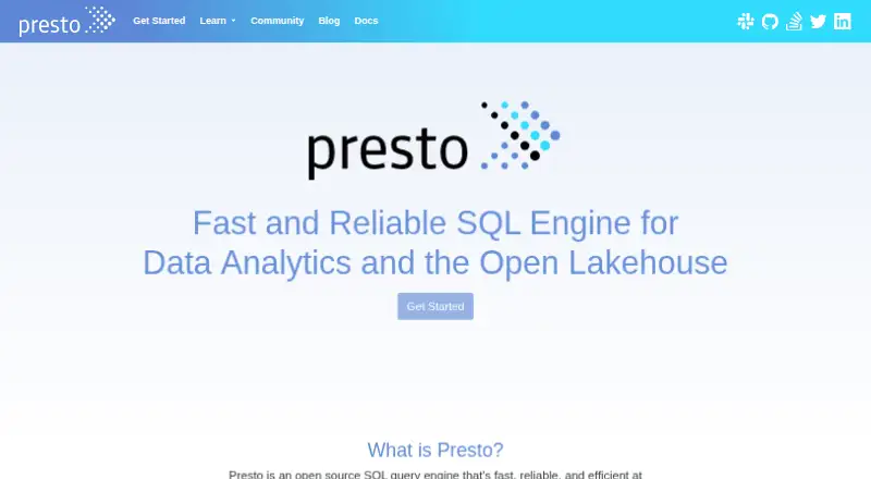 Presto screenshot