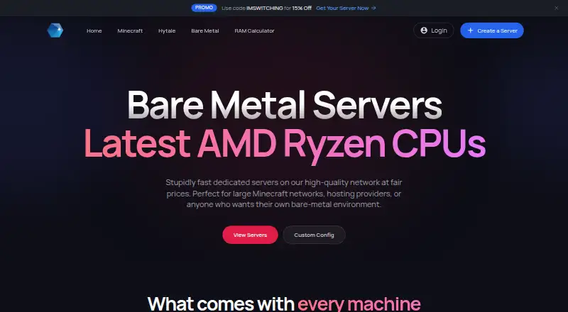 Prism Nodes Dedicated Servers screenshot